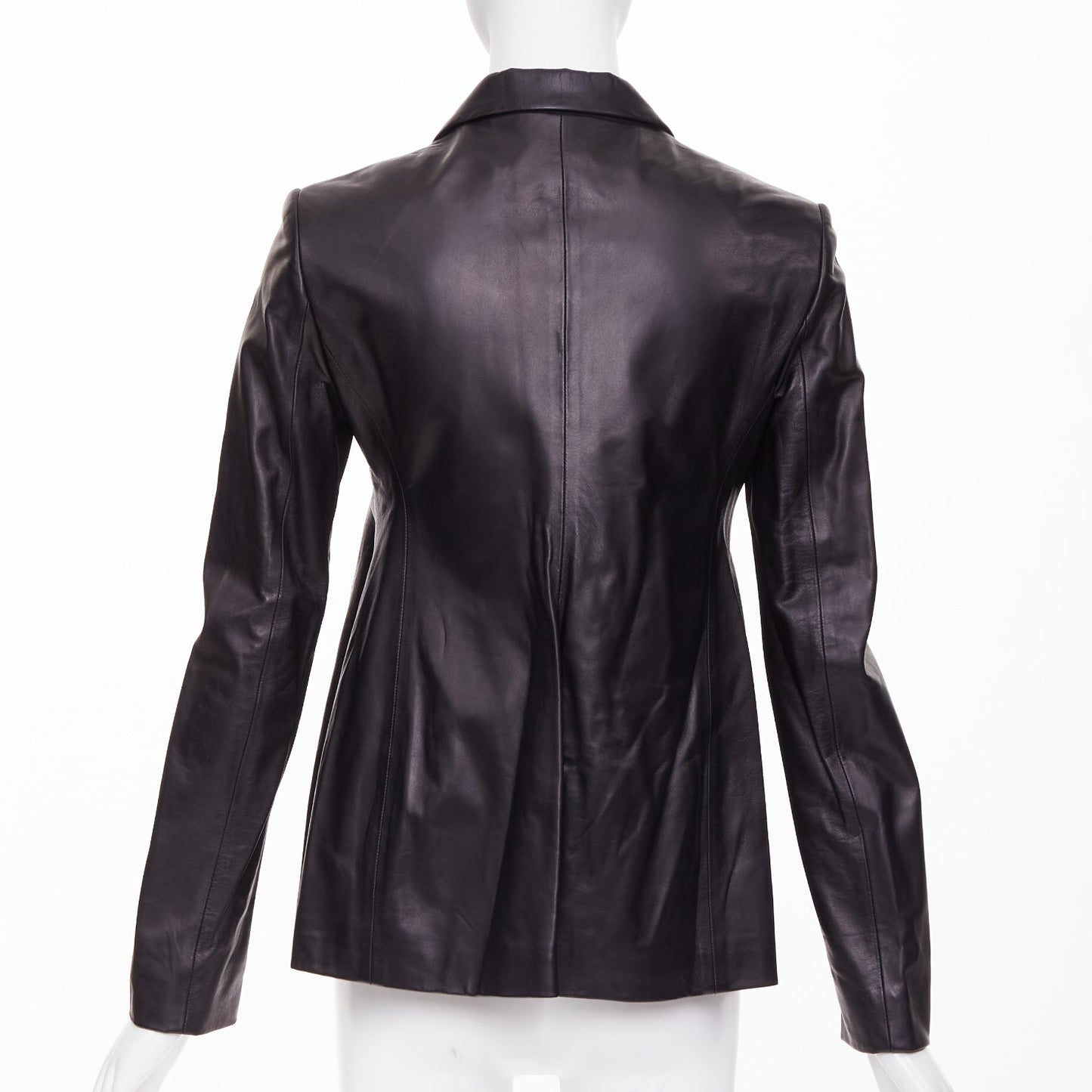 Women's The Row leather concealed snap minimalist jacket blazer