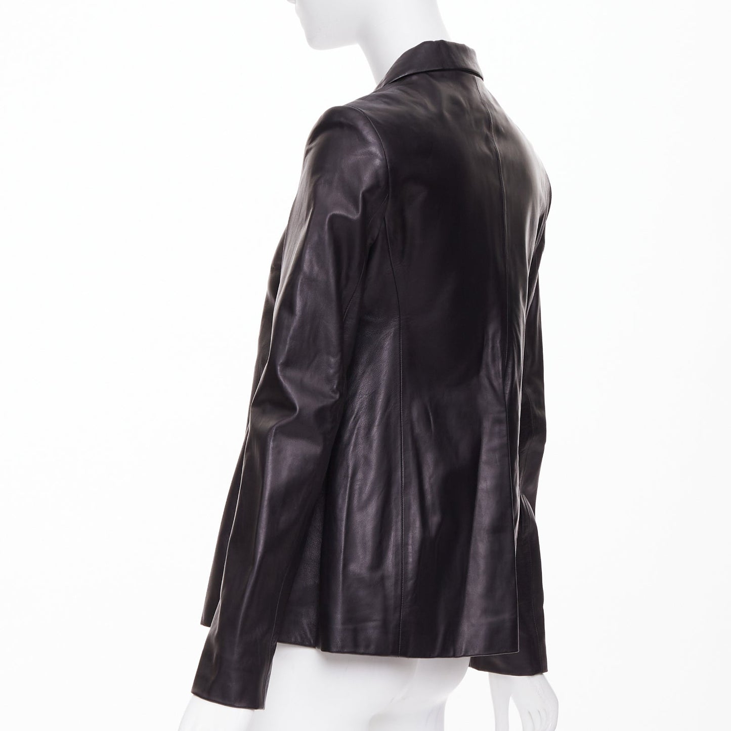 Women's The Row leather concealed snap minimalist jacket blazer
