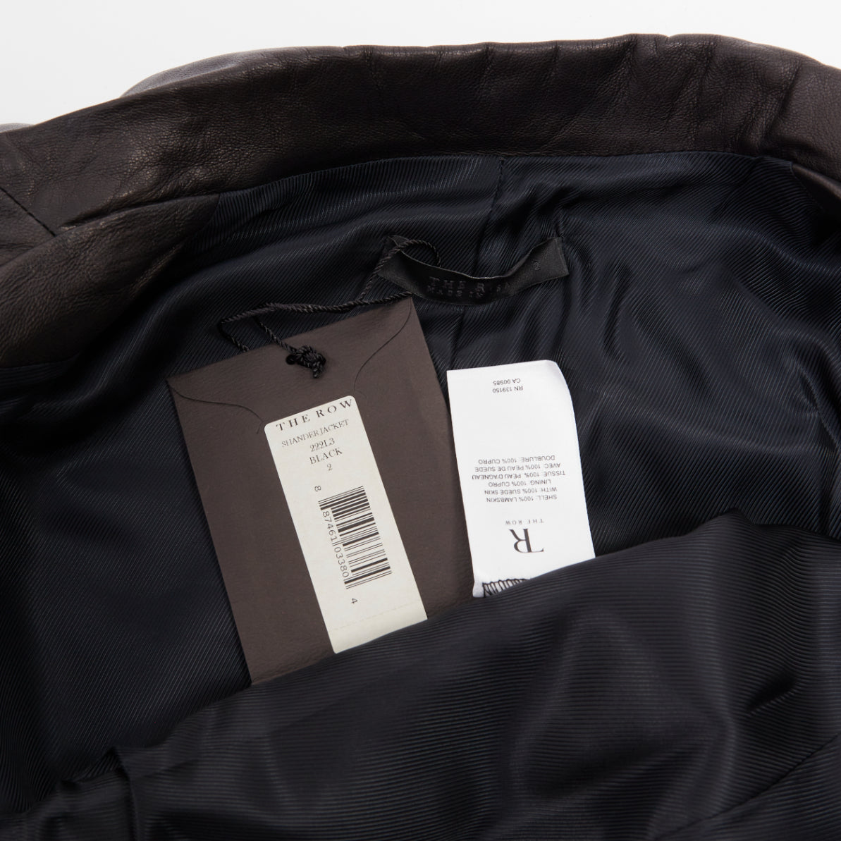 Women's The Row leather concealed snap minimalist jacket blazer