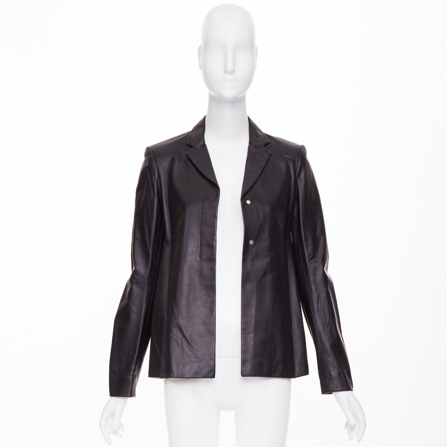 Women's The Row leather concealed snap minimalist jacket blazer