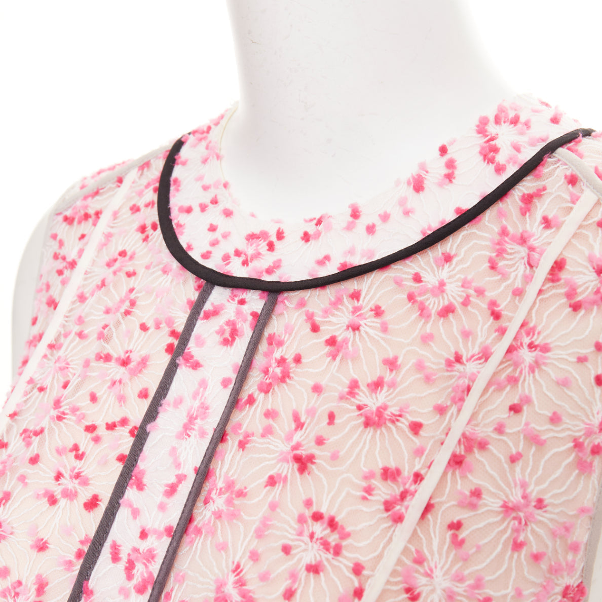 Women's Fendi sheer black trim drop waist mini dress
