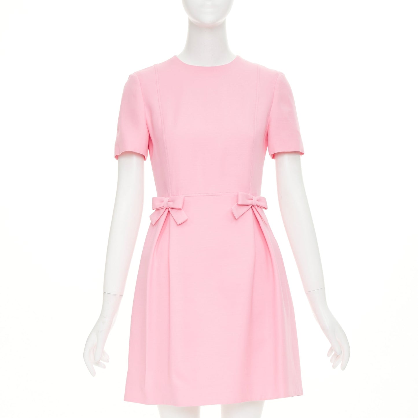 Women's Valentino Crepe Couture wool silk bow detail dress