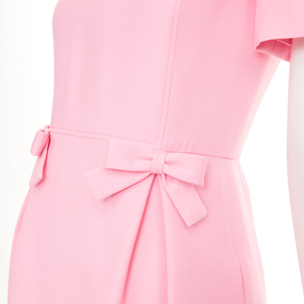 Women's Valentino Crepe Couture wool silk bow detail dress