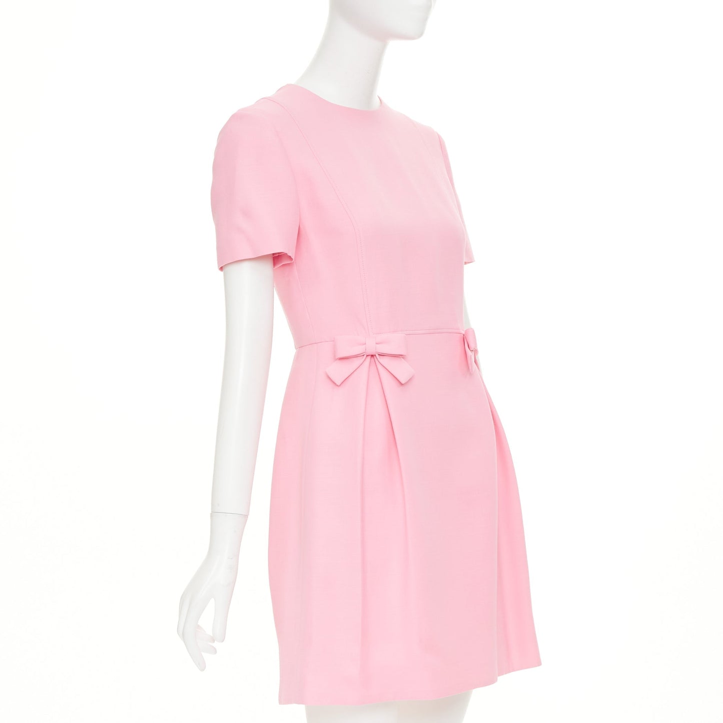 Women's Valentino Crepe Couture wool silk bow detail dress