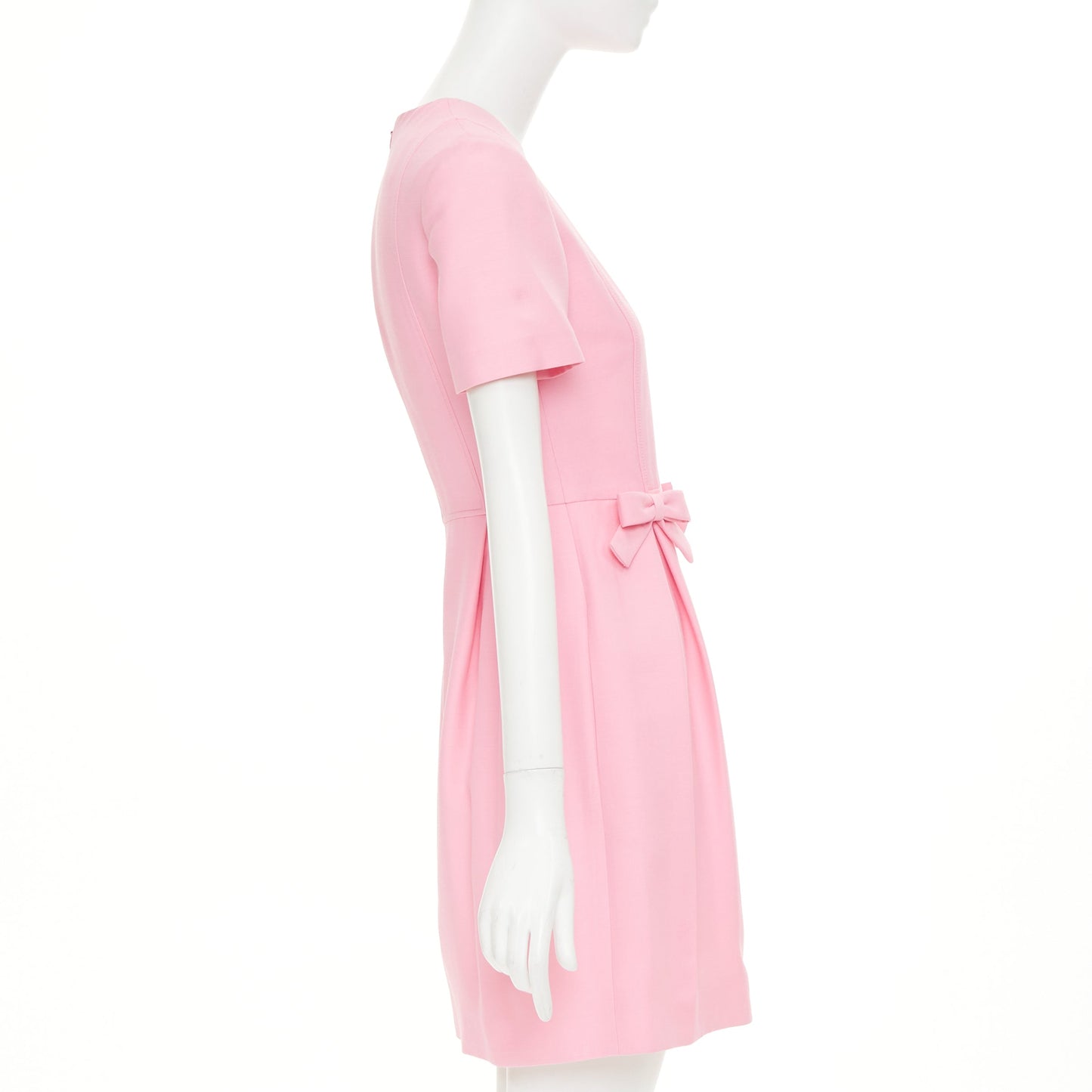 Women's Valentino Crepe Couture wool silk bow detail dress