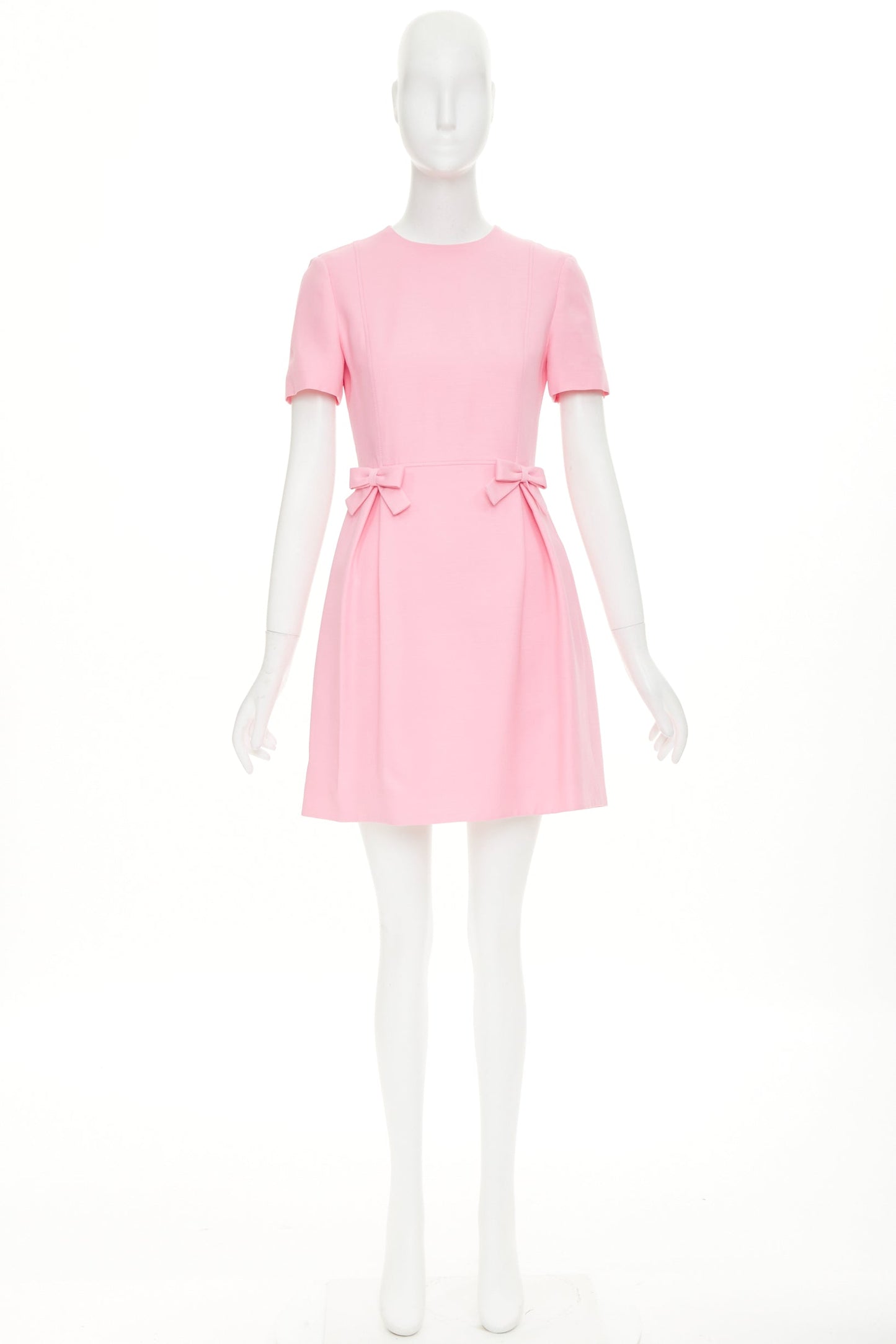 Women's Valentino Crepe Couture wool silk bow detail dress