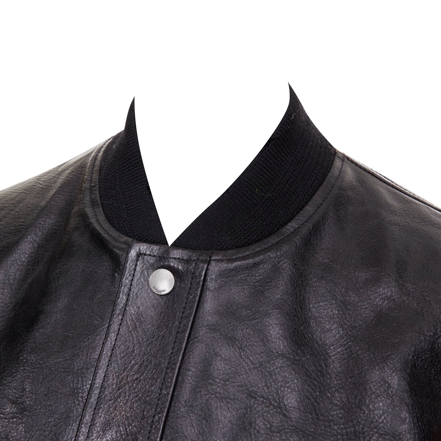 Women's Saint Laurent embroidered sleeves leather bomber