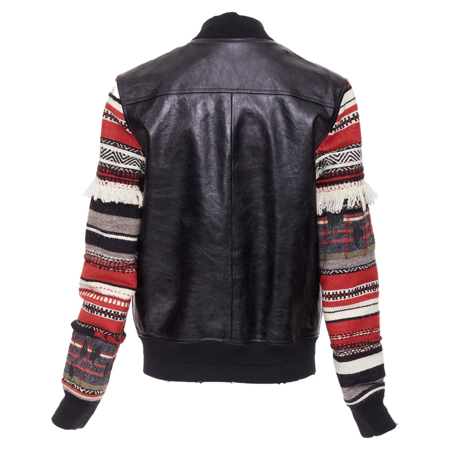 Women's Saint Laurent embroidered sleeves leather bomber