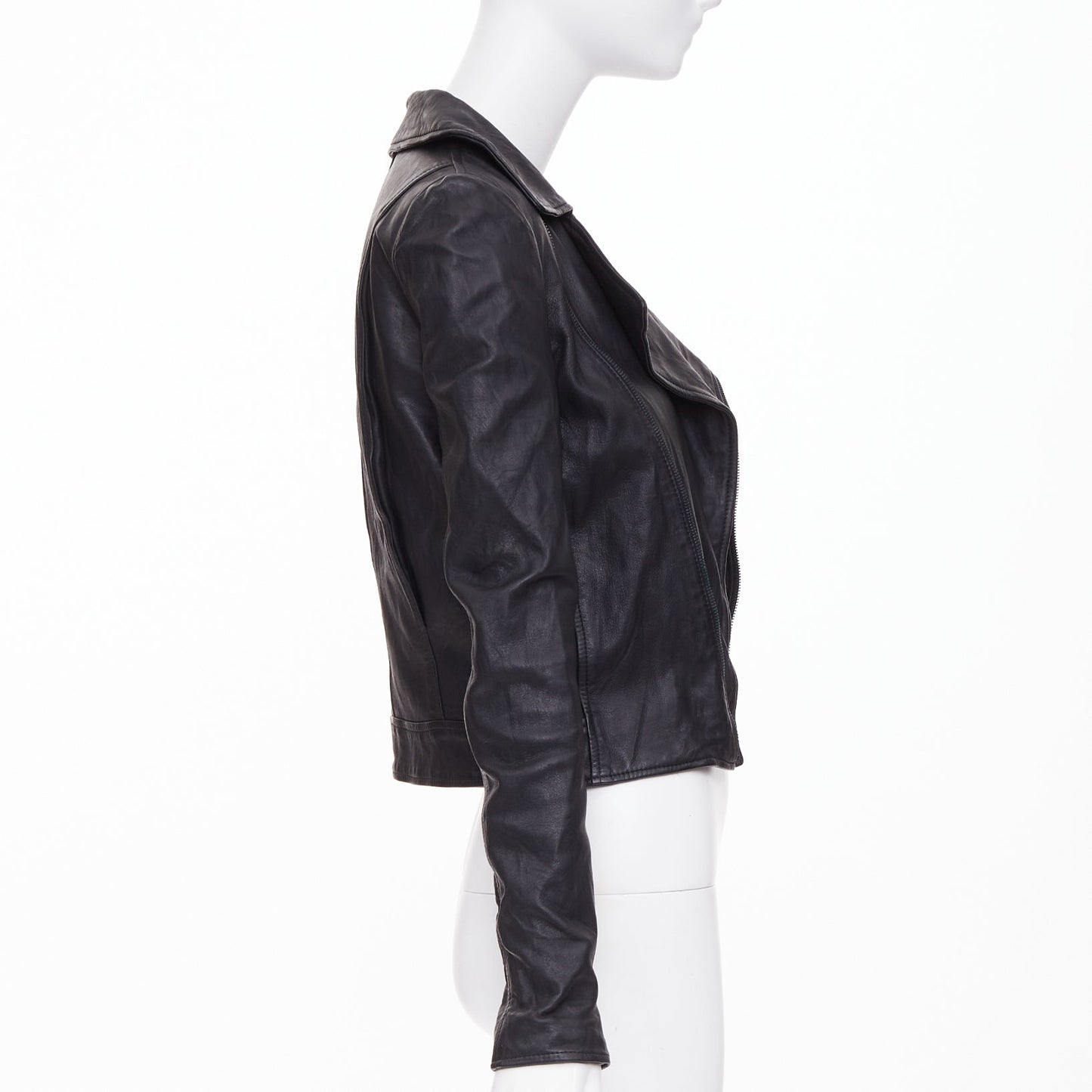 Women's The Row crinkled leather minimal biker jacket