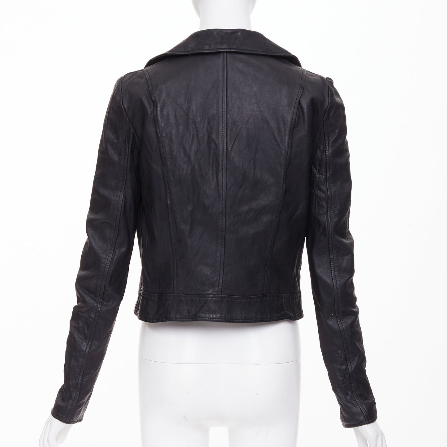 Women's The Row crinkled leather minimal biker jacket