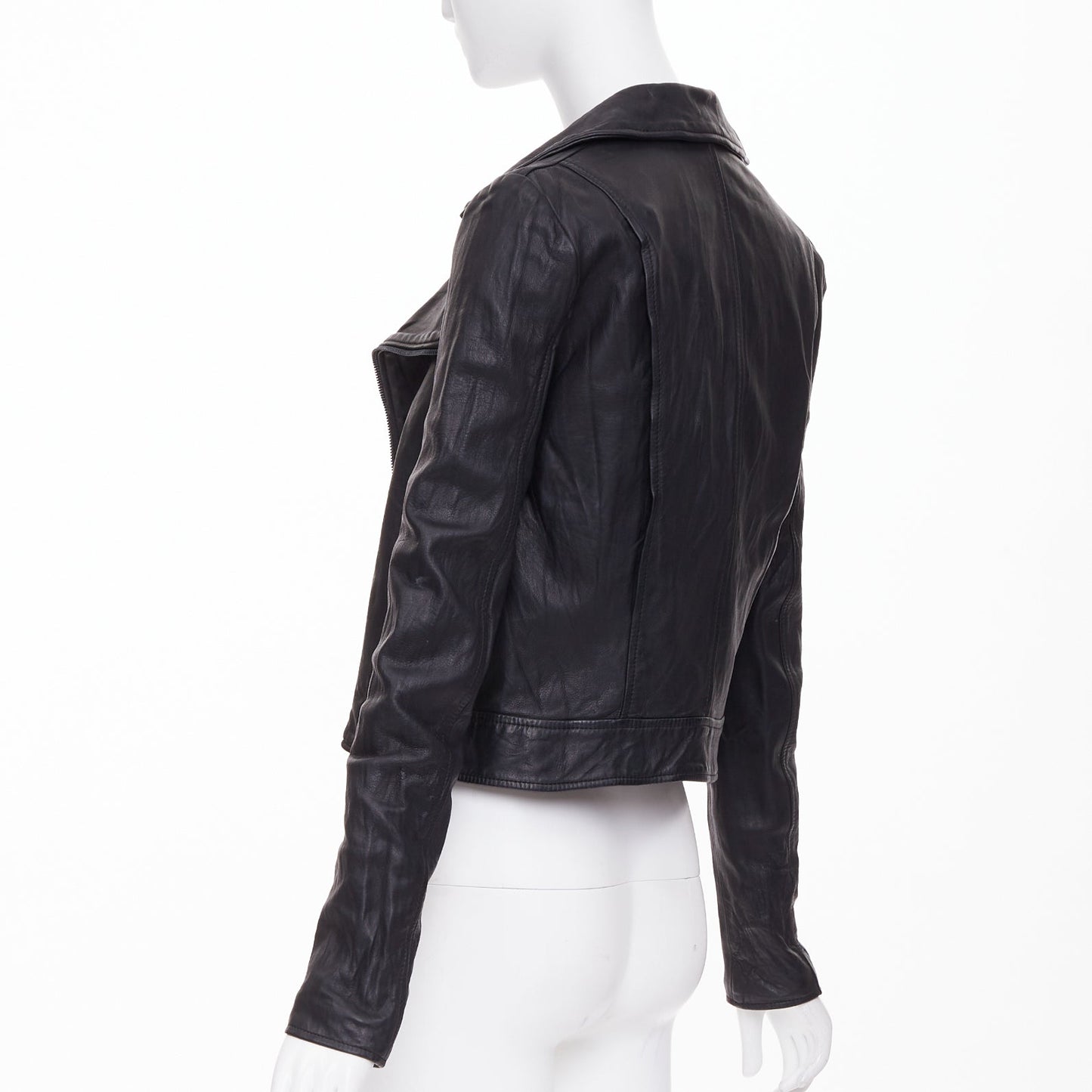 Women's The Row crinkled leather minimal biker jacket