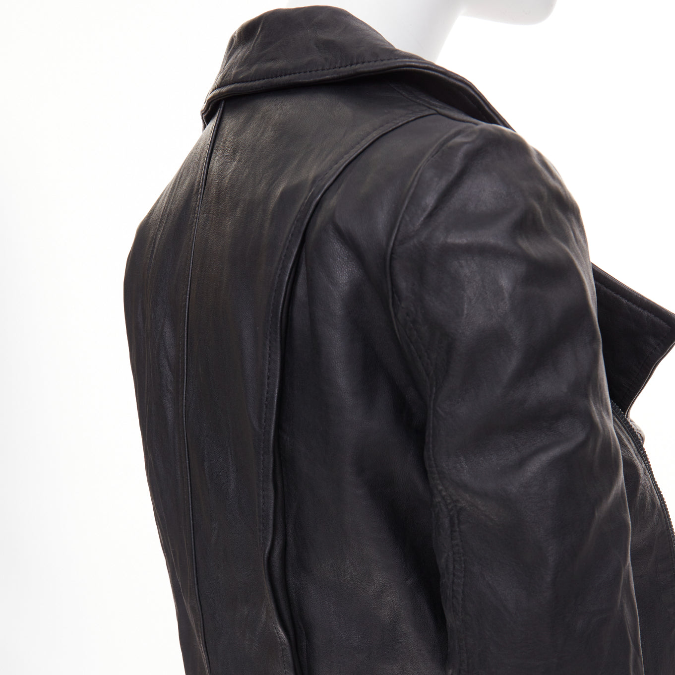 Women's The Row crinkled leather minimal biker jacket