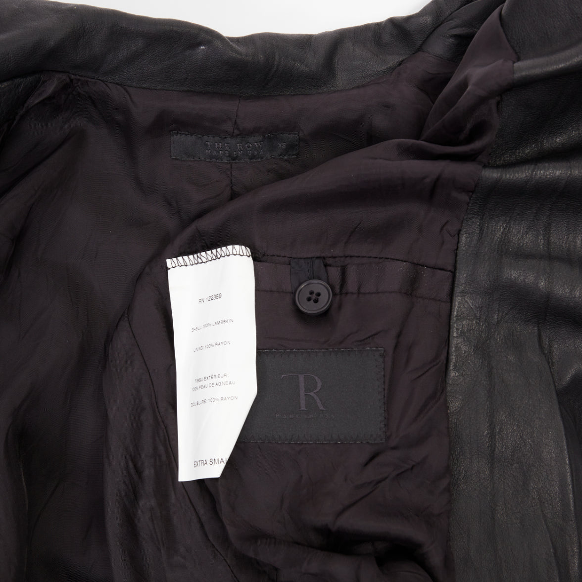 Women's The Row crinkled leather minimal biker jacket