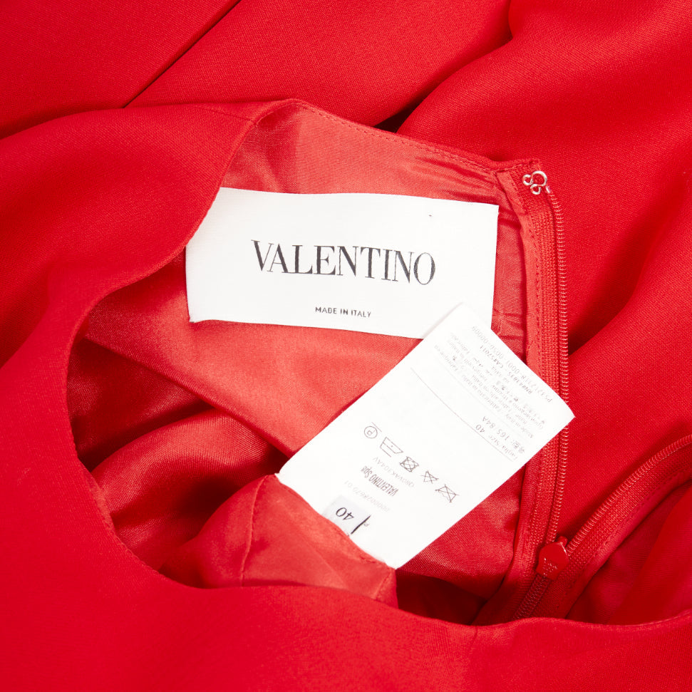 Women's Valentino silk wool crepe scalloped flared dress