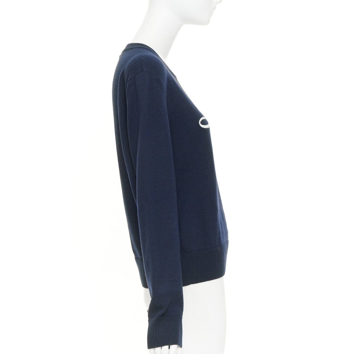 Women's Saint Laurent LouLou Script wool embroidered sweater