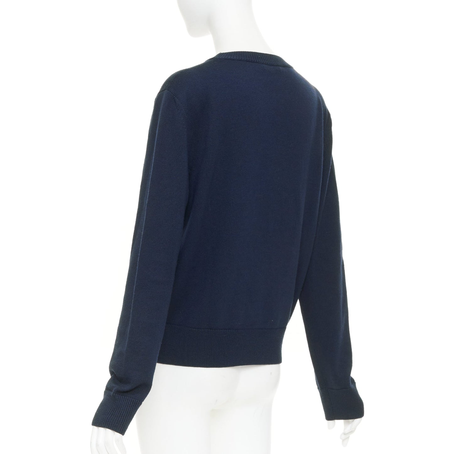 Women's Saint Laurent LouLou Script wool embroidered sweater