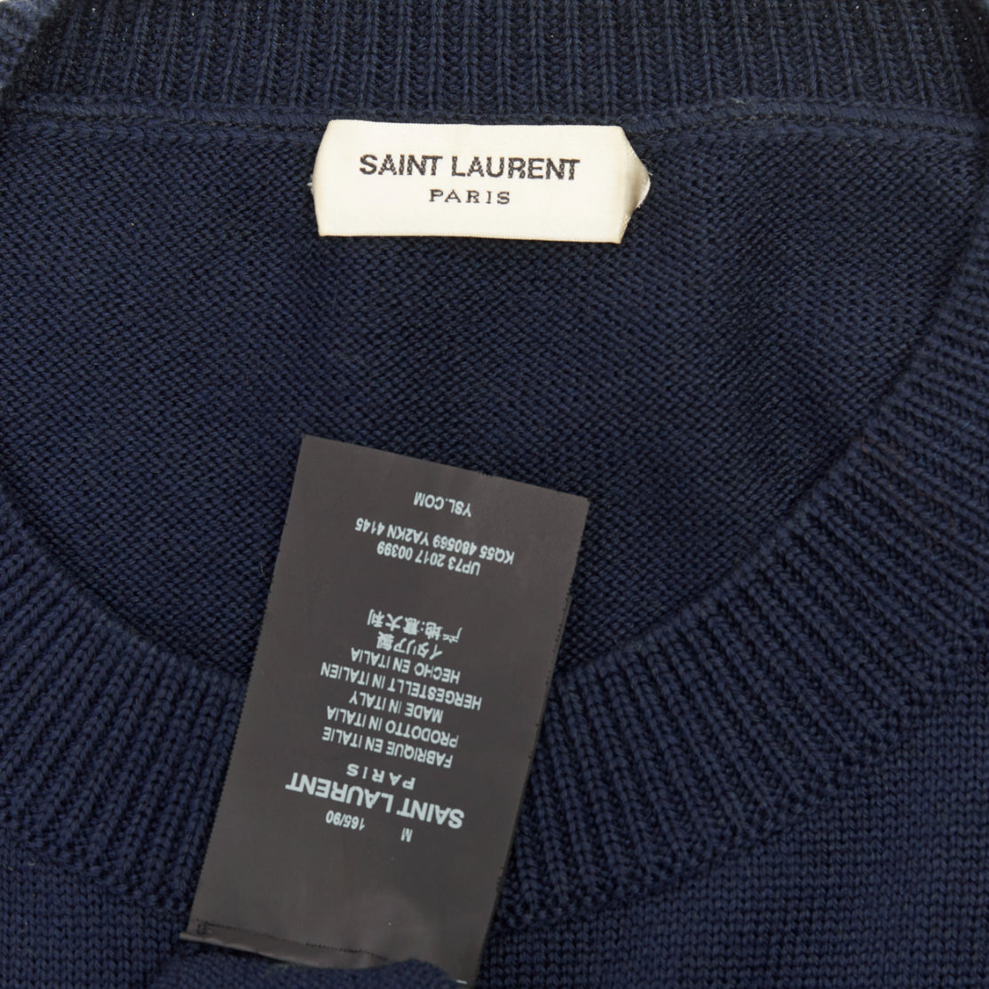 Women's Saint Laurent LouLou Script wool embroidered sweater