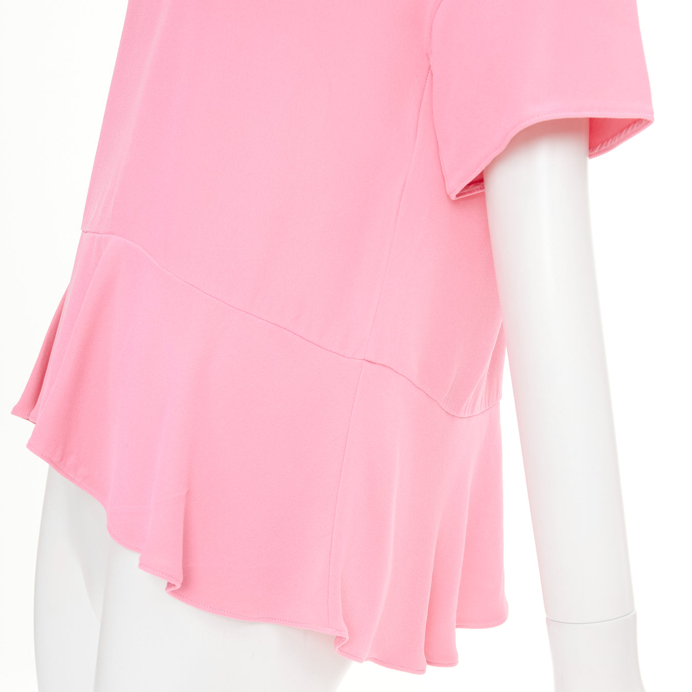 Women's Valentino silk crepe short sleeve flared peplum blouse