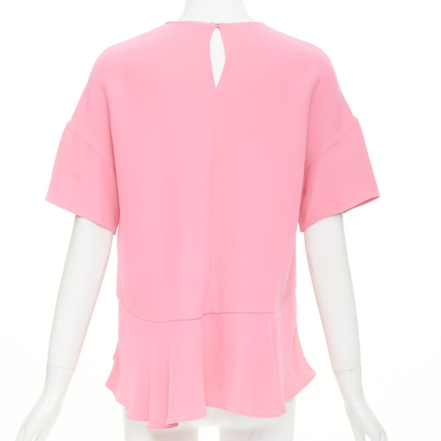 Women's Valentino silk crepe short sleeve flared peplum blouse