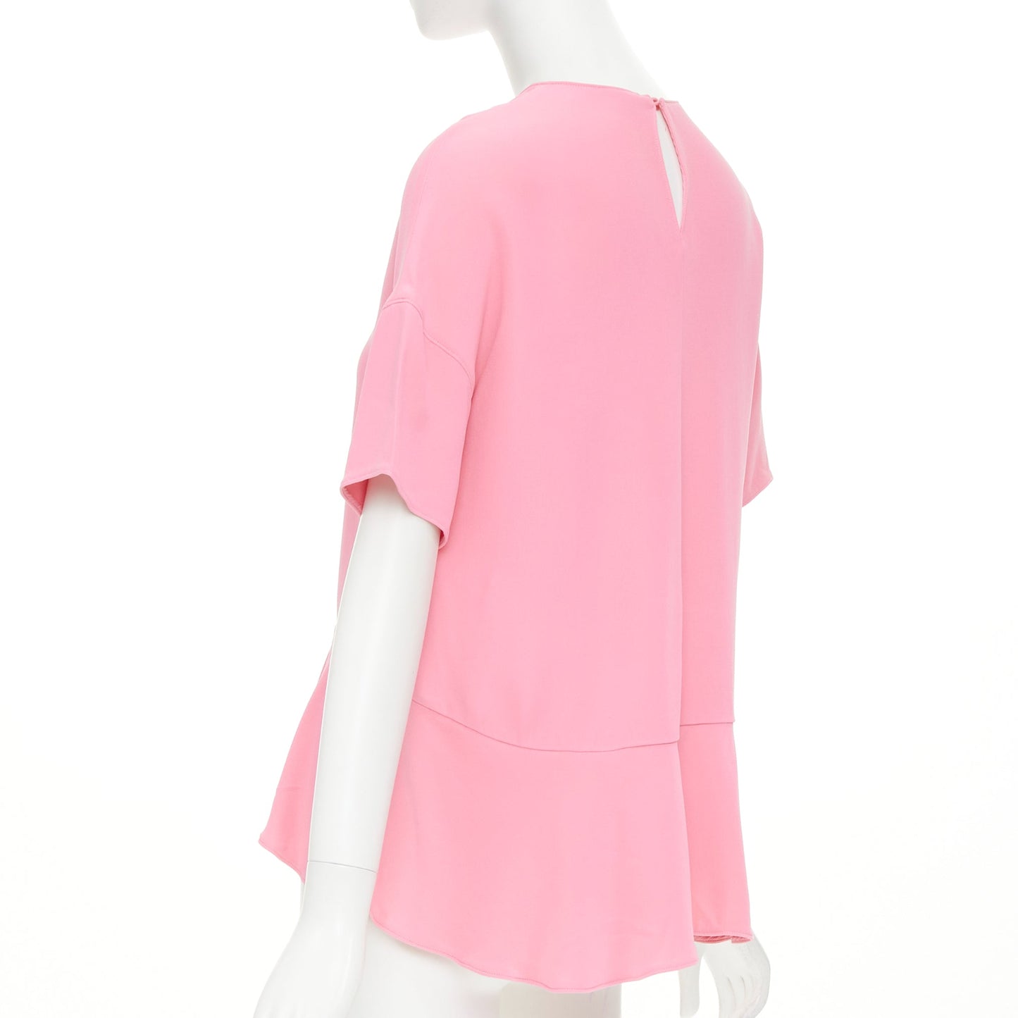Women's Valentino silk crepe short sleeve flared peplum blouse