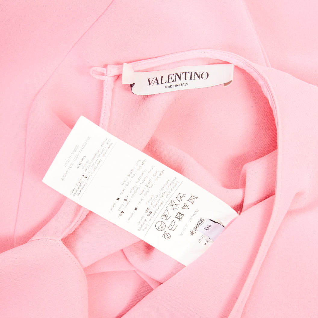 Women's Valentino silk crepe short sleeve flared peplum blouse