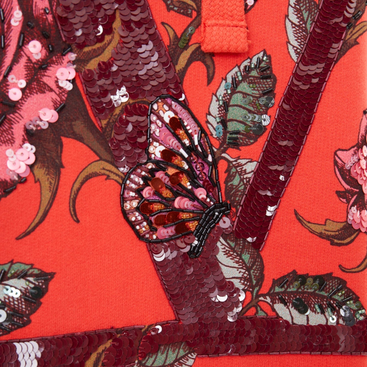 Women's Valentino VLogo sequin butterfly rose embroidery hoodie