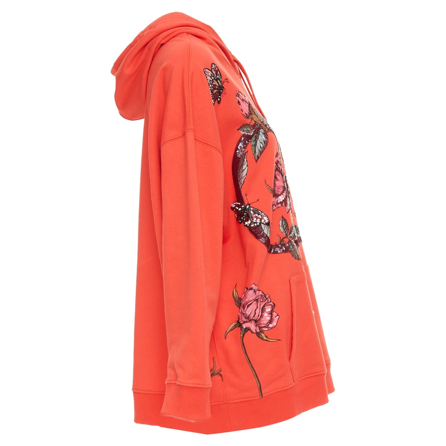 Women's Valentino VLogo sequin butterfly rose embroidery hoodie