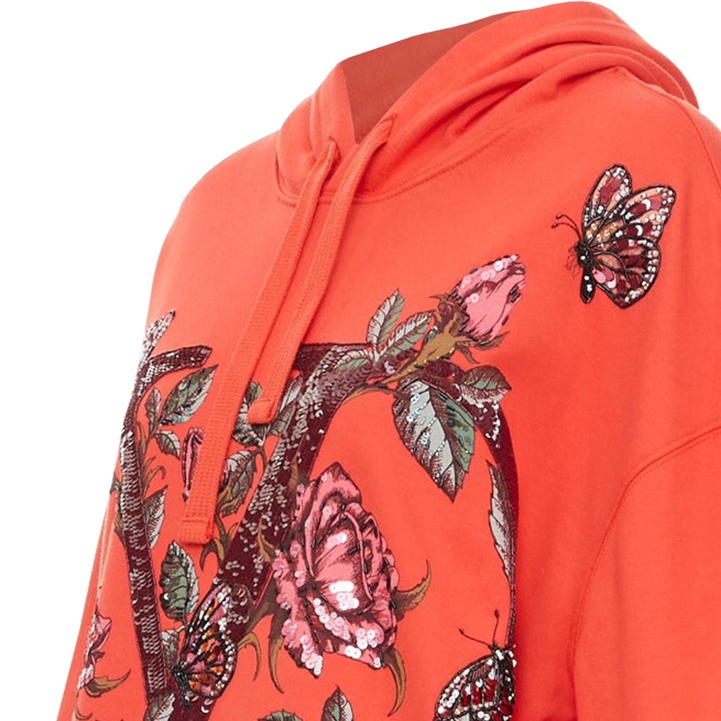 Women's Valentino VLogo sequin butterfly rose embroidery hoodie