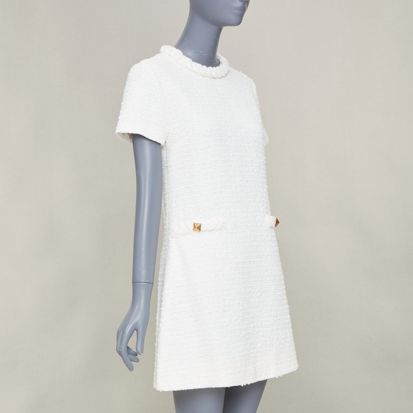 Women's Valentino cotton tweed short sleeve dress