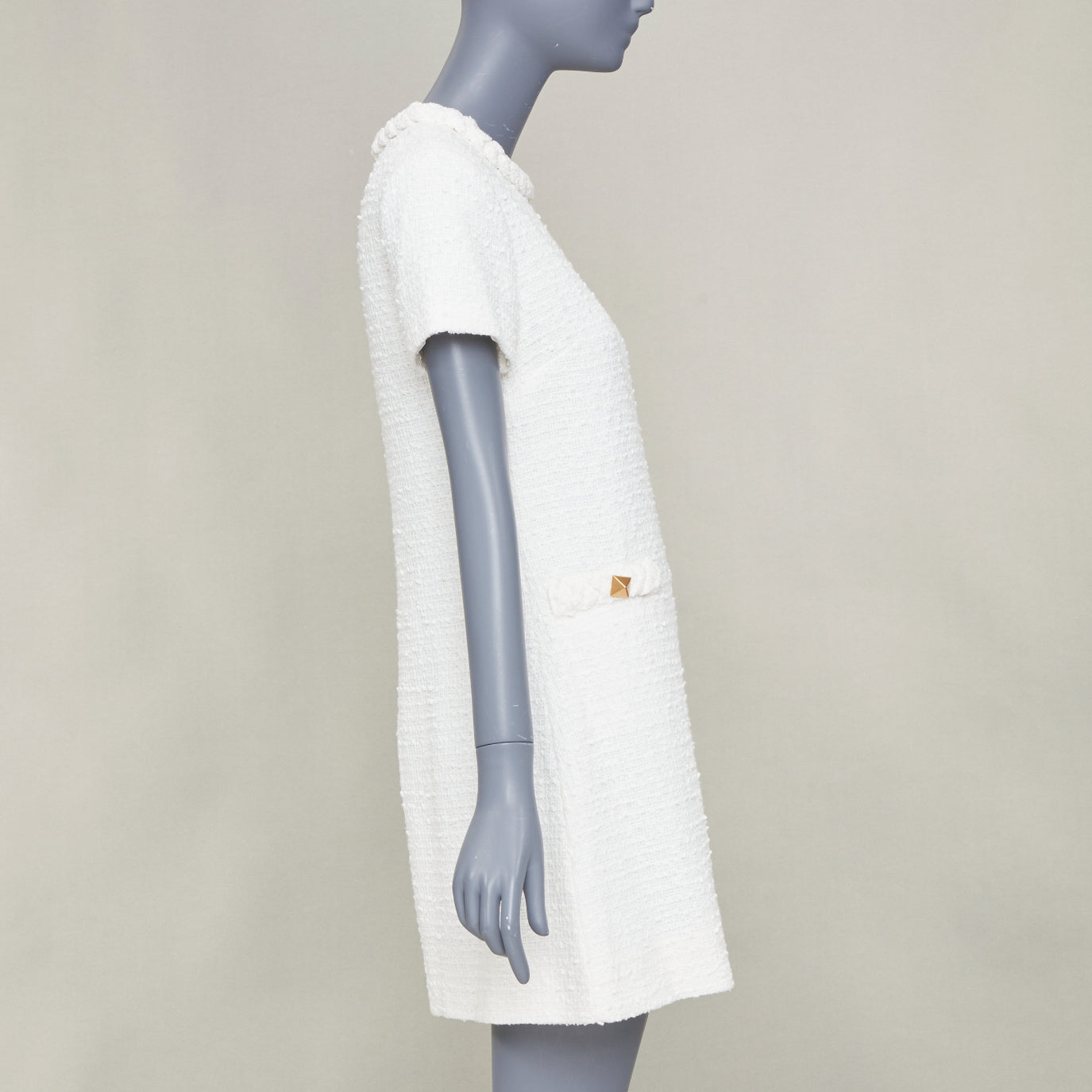 Women's Valentino cotton tweed short sleeve dress