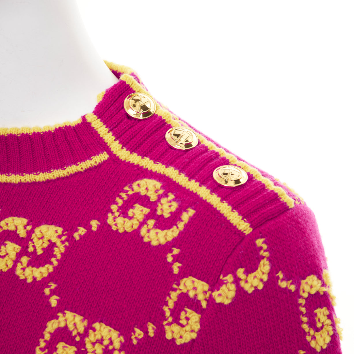 Women's Gucci wool GG monogram jacquard cropped sweater