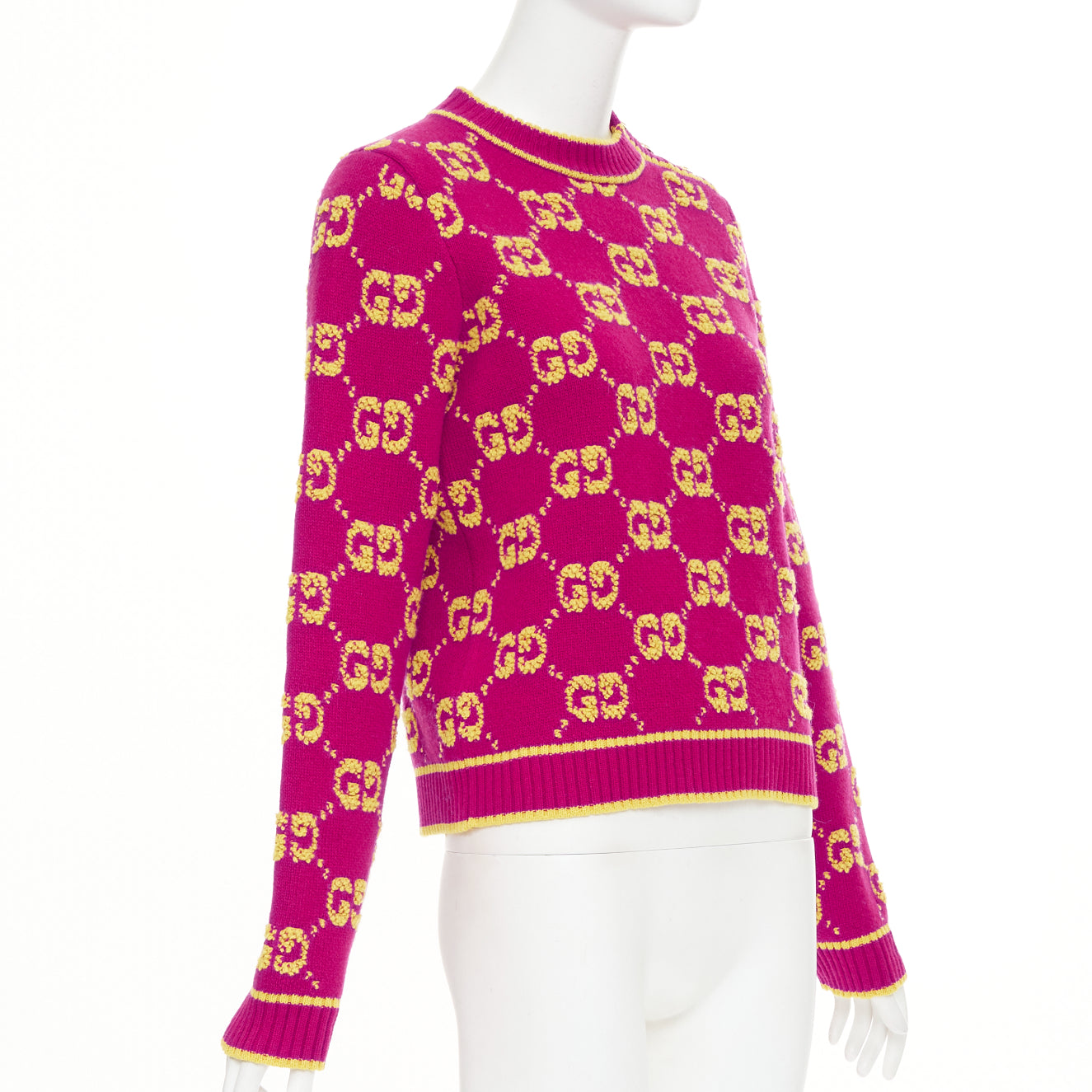 Women's Gucci wool GG monogram jacquard cropped sweater