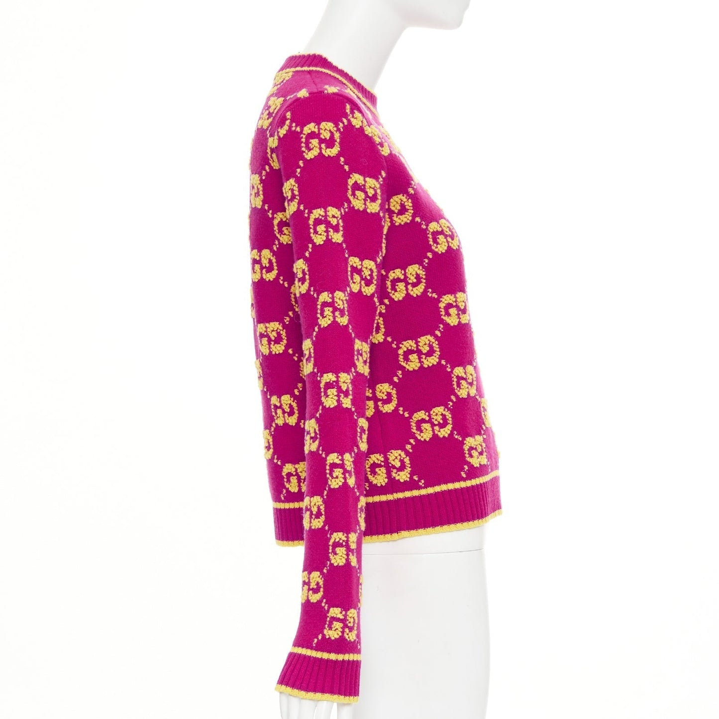 Women's Gucci wool GG monogram jacquard cropped sweater