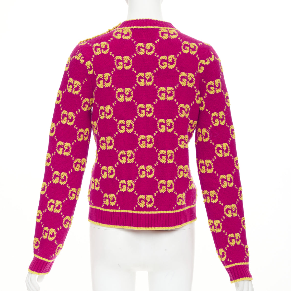 Women's Gucci wool GG monogram jacquard cropped sweater