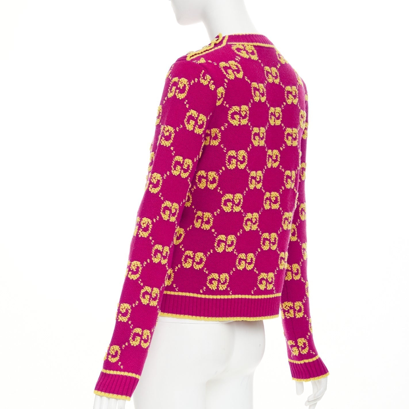 Women's Gucci wool GG monogram jacquard cropped sweater