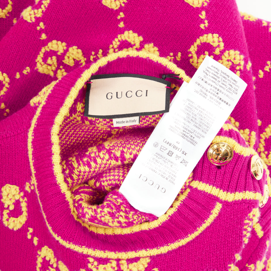 Women's Gucci wool GG monogram jacquard cropped sweater