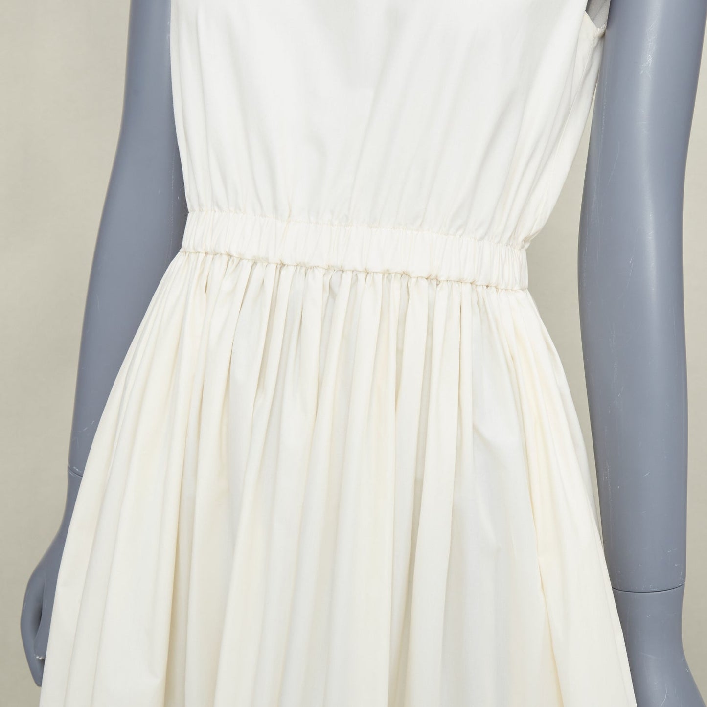 Women's Fendi eyelet cutout scalloped white cotton midi dress