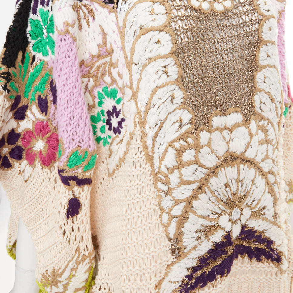 Women's Valentino embroidered crochet poncho arazzo knit cape