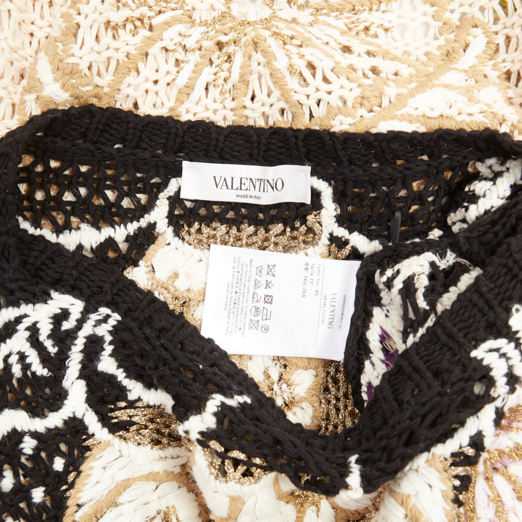 Women's Valentino embroidered crochet poncho arazzo knit cape