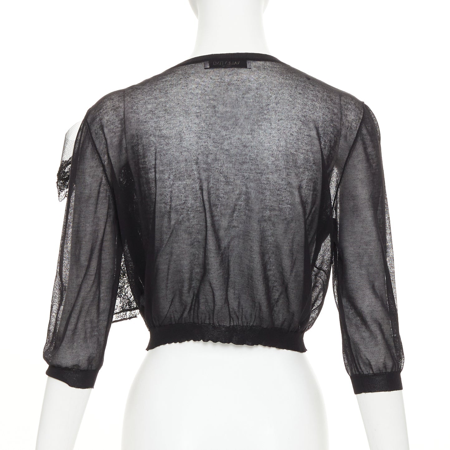Women's Valentino cotton blend sheer knit lace bow cardigan