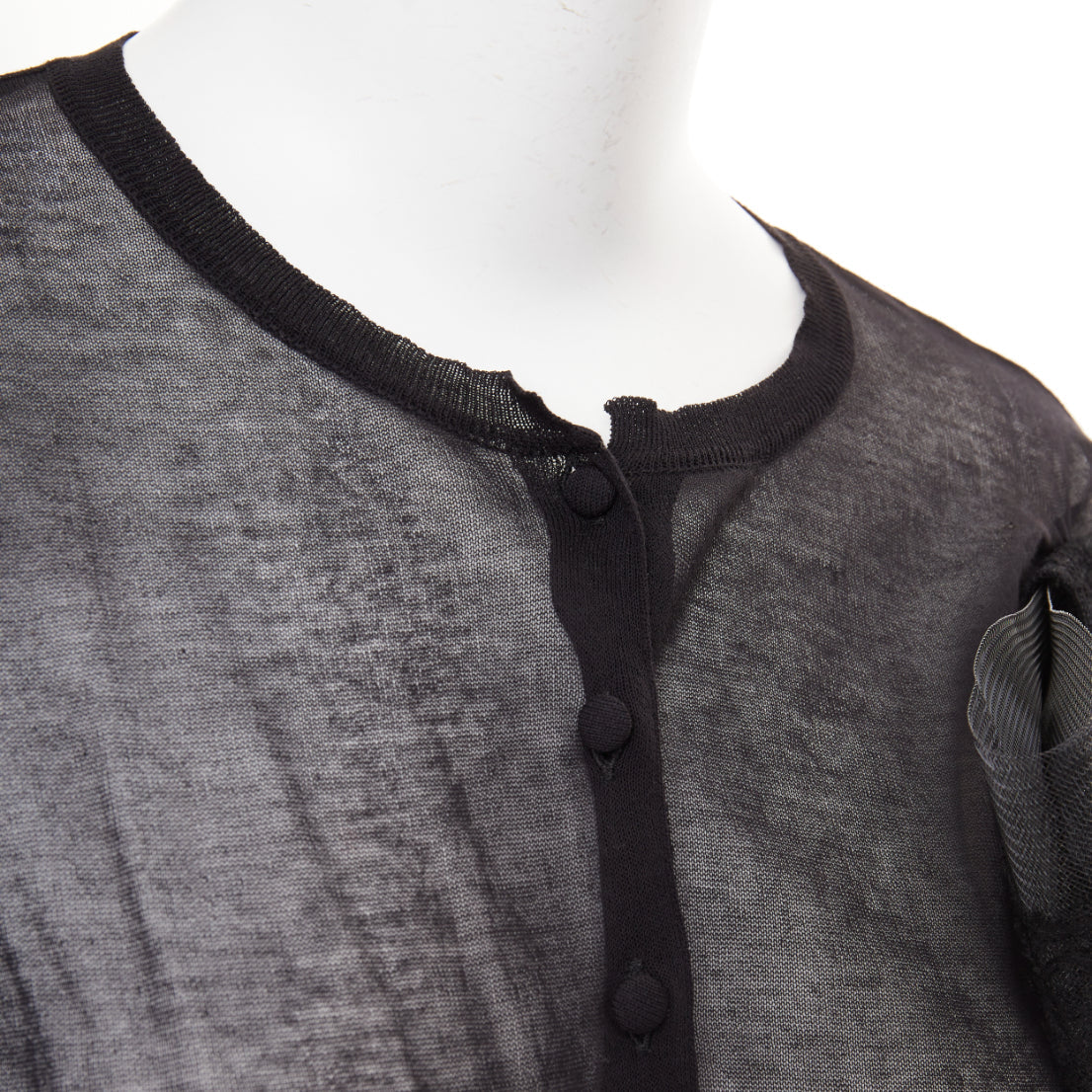Women's Valentino cotton blend sheer knit lace bow cardigan