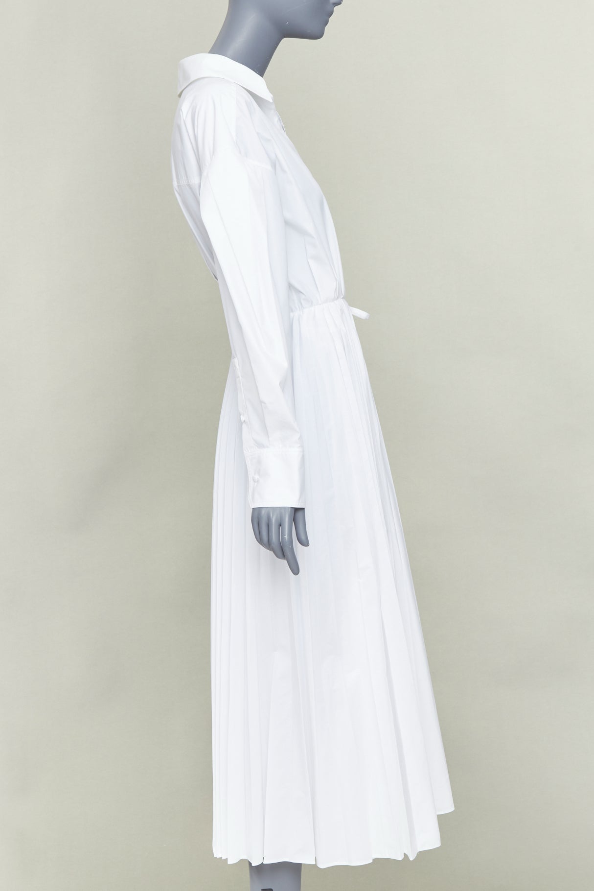 Women's Valentino Le Blanc cotton blend pleated skirt dress