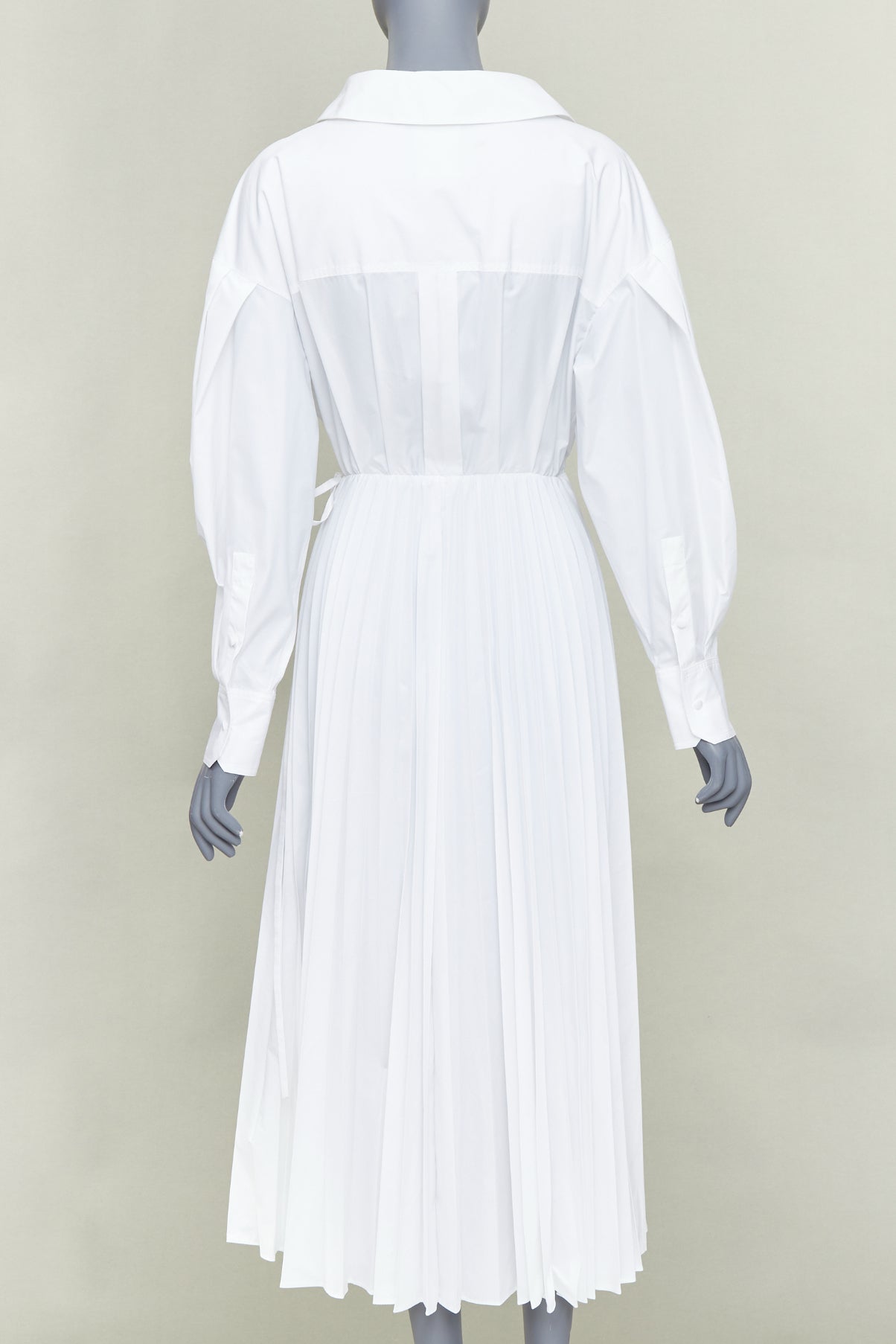 Women's Valentino Le Blanc cotton blend pleated skirt dress