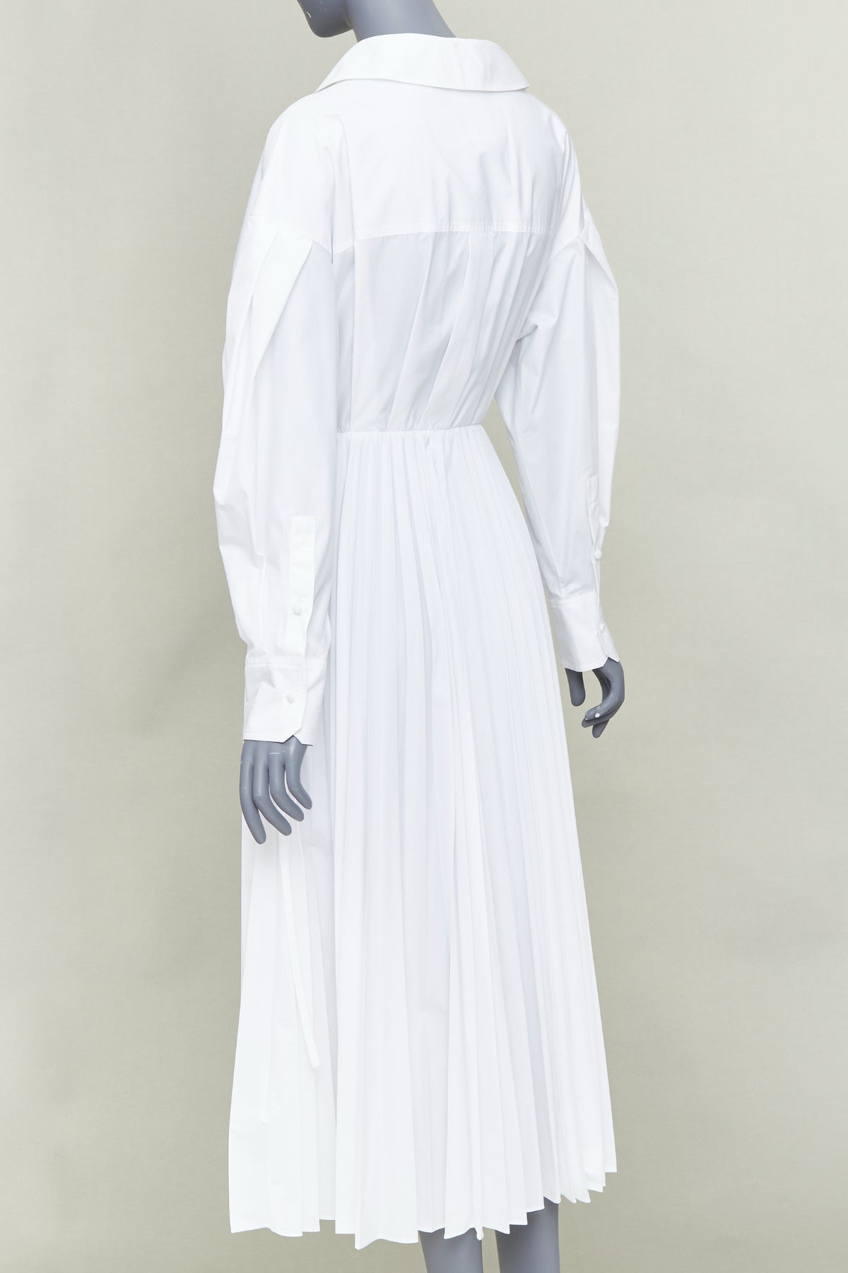 Women's Valentino Le Blanc cotton blend pleated skirt dress