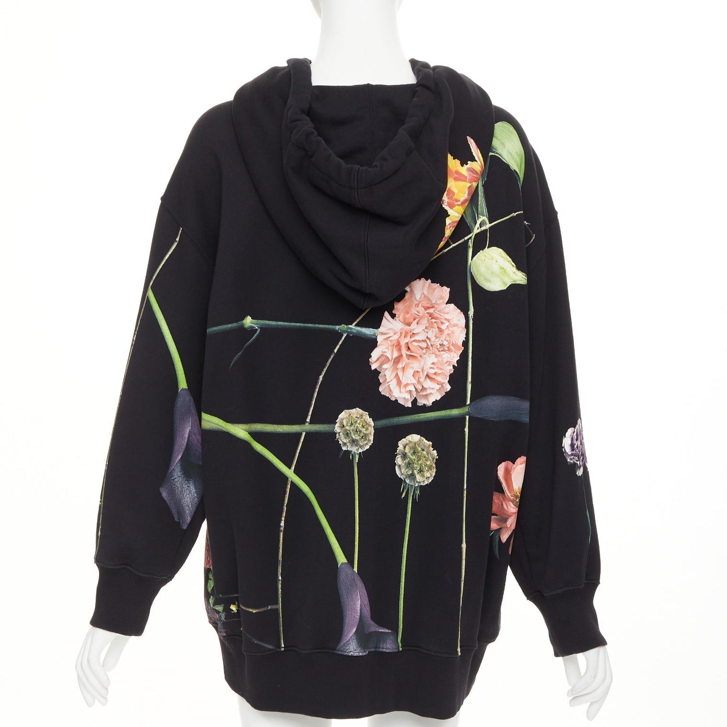 Women's Valentino cotton macro rose floral print pouch hoodie