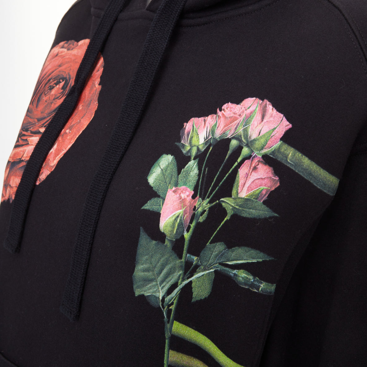 Women's Valentino cotton macro rose floral print pouch hoodie