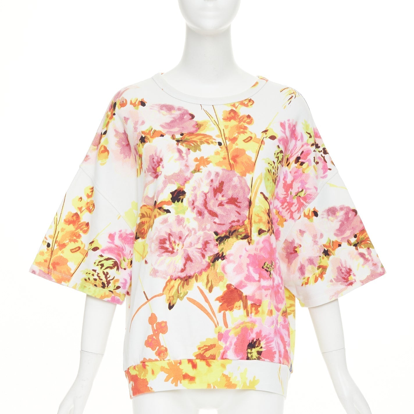 Women's Dries Van Noten floral graphic wide sleeve sweatshirt