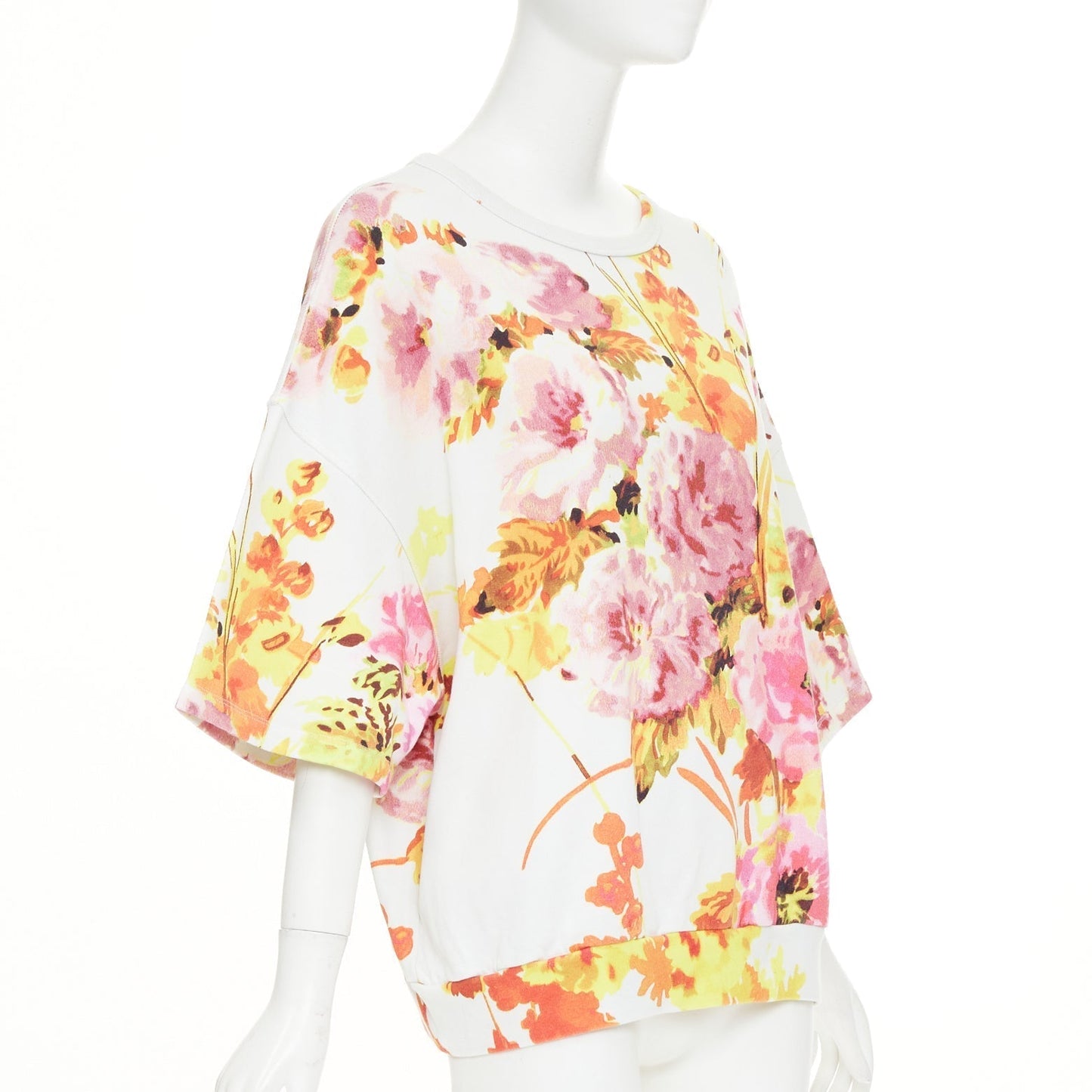 Women's Dries Van Noten floral graphic wide sleeve sweatshirt