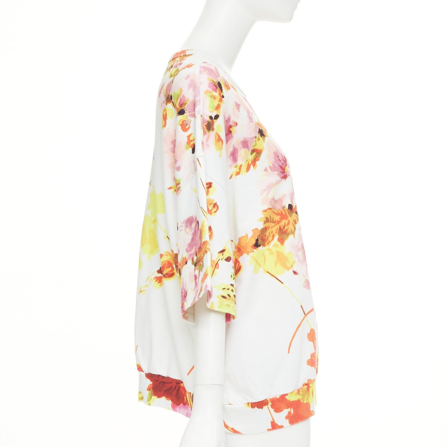 Women's Dries Van Noten floral graphic wide sleeve sweatshirt