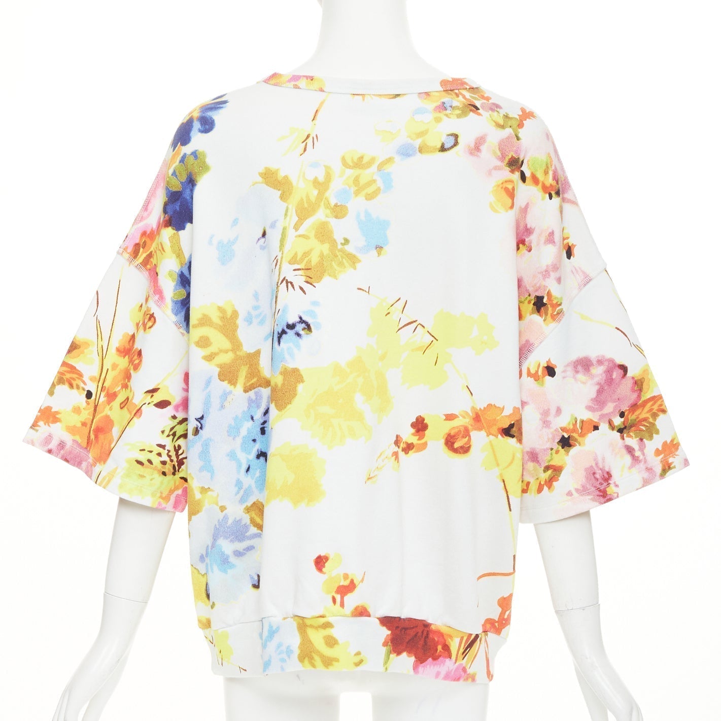 Women's Dries Van Noten floral graphic wide sleeve sweatshirt